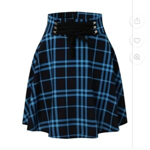 MIXUE High Waisted Tartan Plaid Mini Skirt